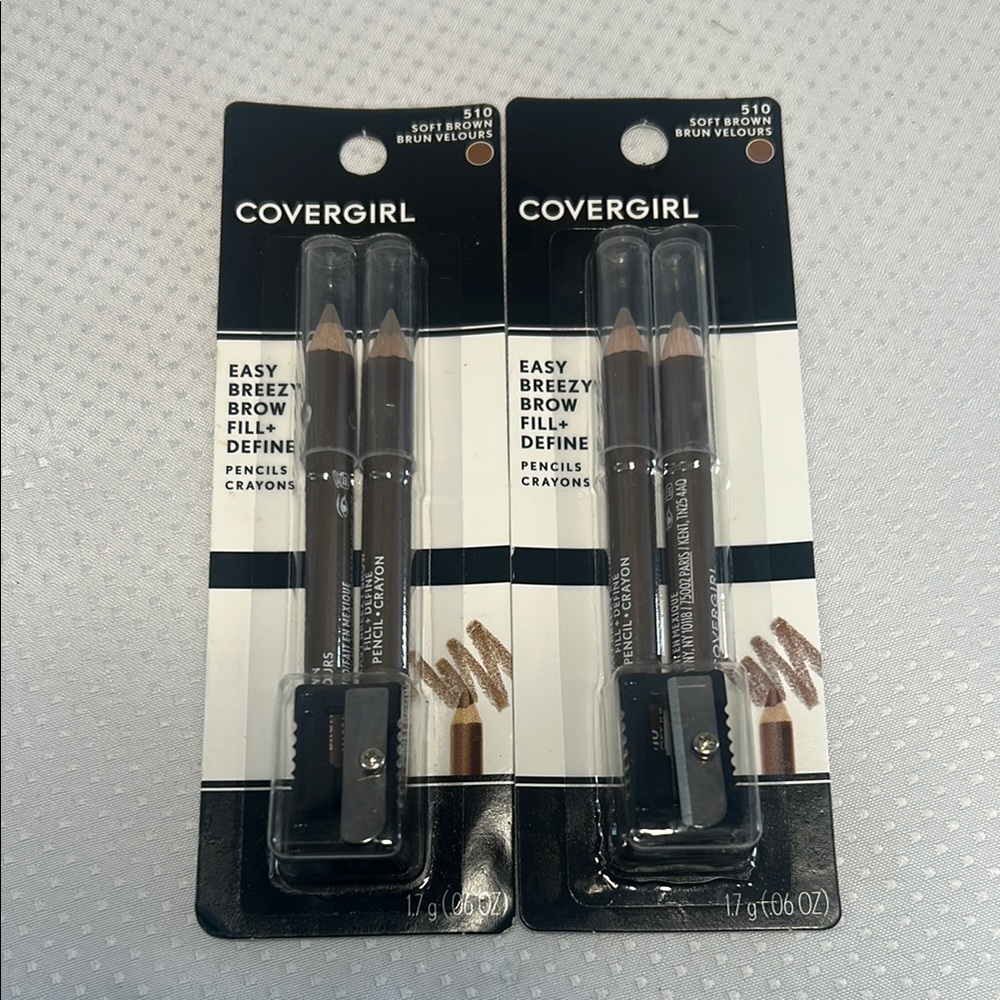 2x 510 Soft Brown - Covergirl Easy Breezy Brow Fill + Define Pencils